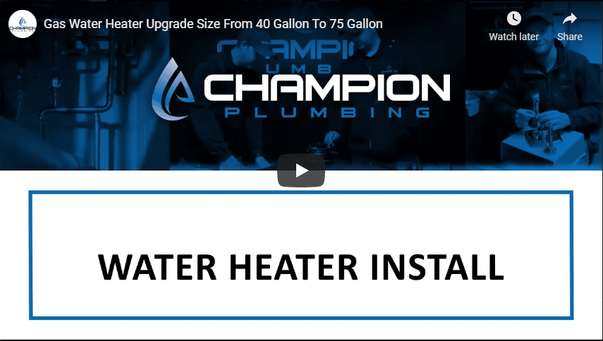 Gas Water Heater Upgrade Size From 40 Gallon To 75 Gallon
