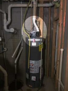 power_vent_with_highlight2 Power Vent Water Heater with motoir and venting highlighted